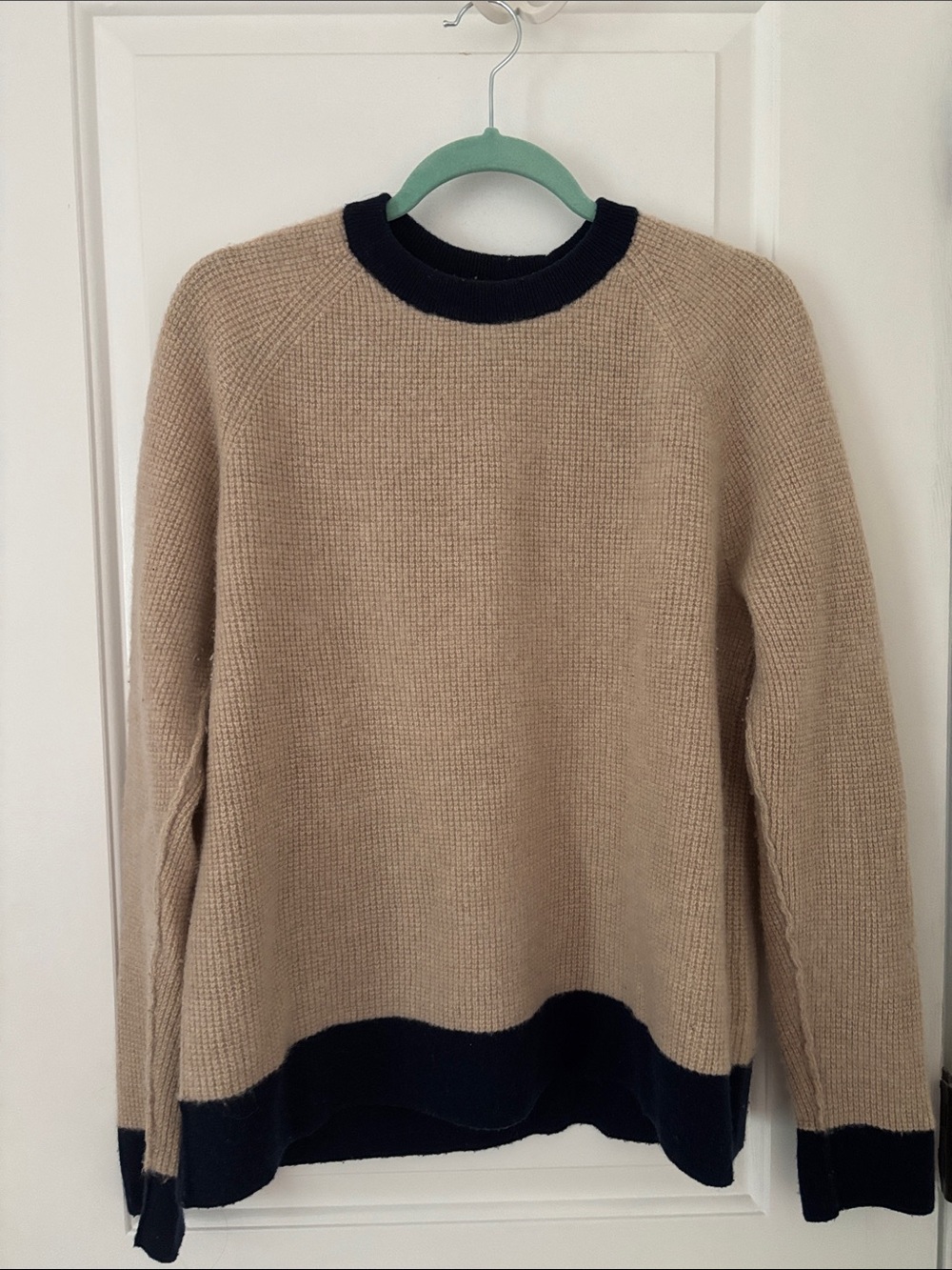 Abercrombie & Fitch Beige Sweater with navy Trim